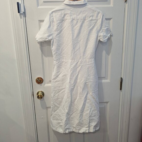 Vineyard Vines white short sleeve shirtdress with belt - Picture 8 of 9